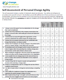 change agility personal assessment tool increase